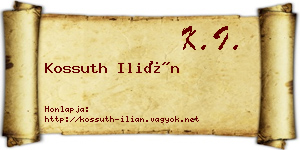 Kossuth Ilián névjegykártya
